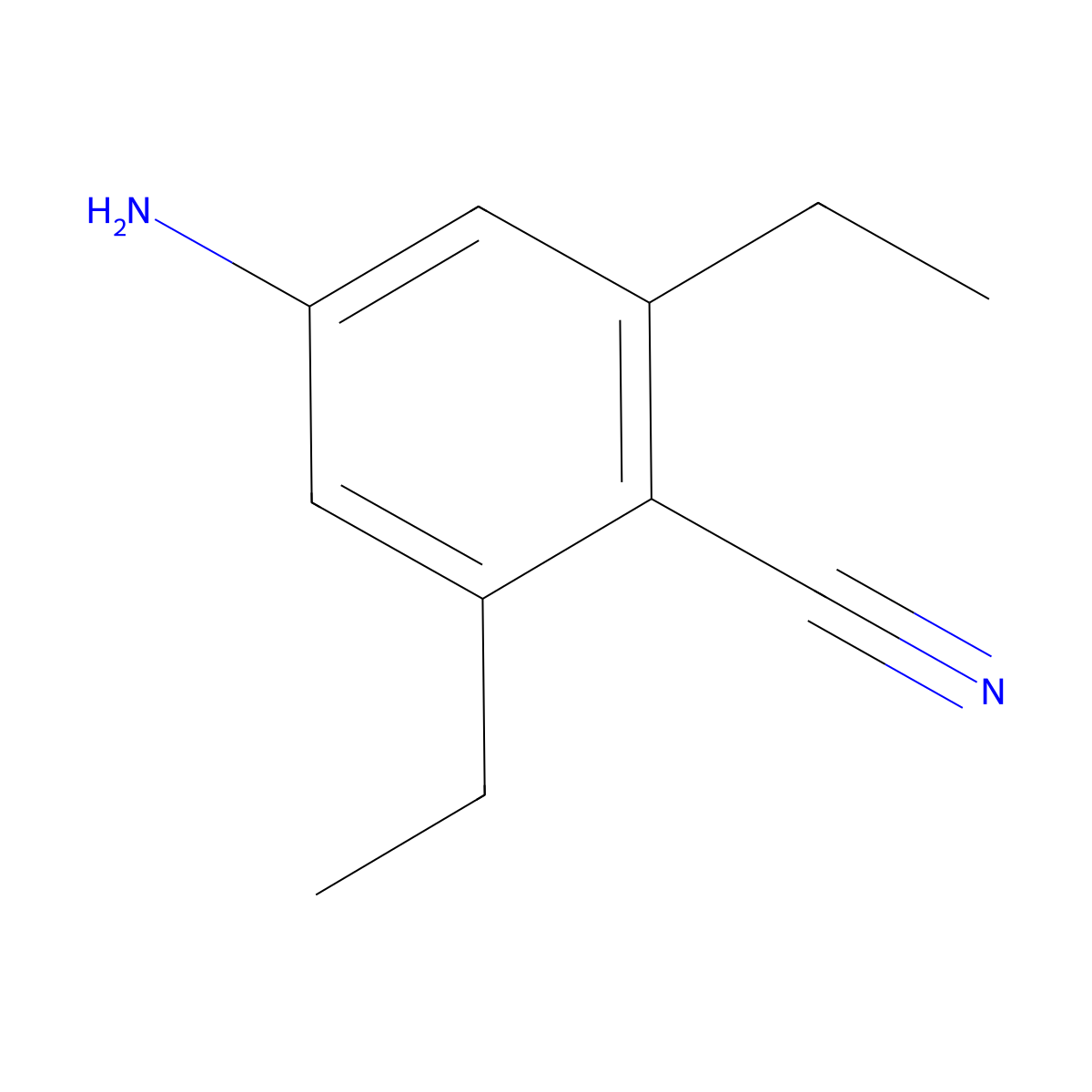 4-Amino-2,6-diethylbenzonitrile molecular structure, CAS 1003708-27-7