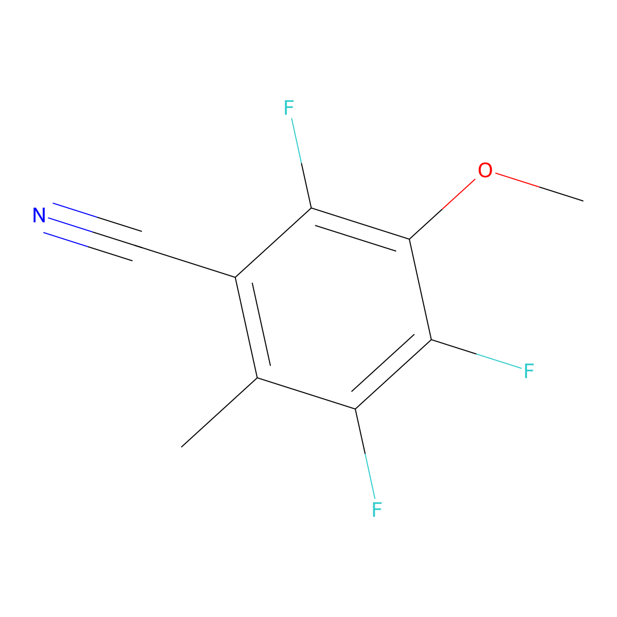 2,4,5-Trifluoro-3-methoxy-6-methylbenzonitrile molecular structure, CAS 1003708-50-6