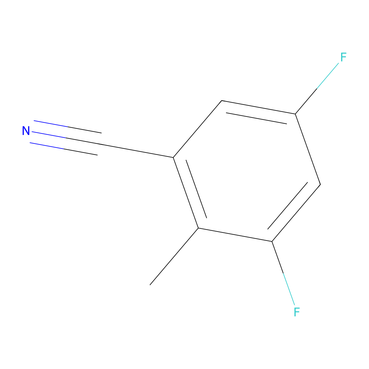 3,5-Difluoro-2-methylbenzonitrile molecular structure, CAS 1003708-74-4