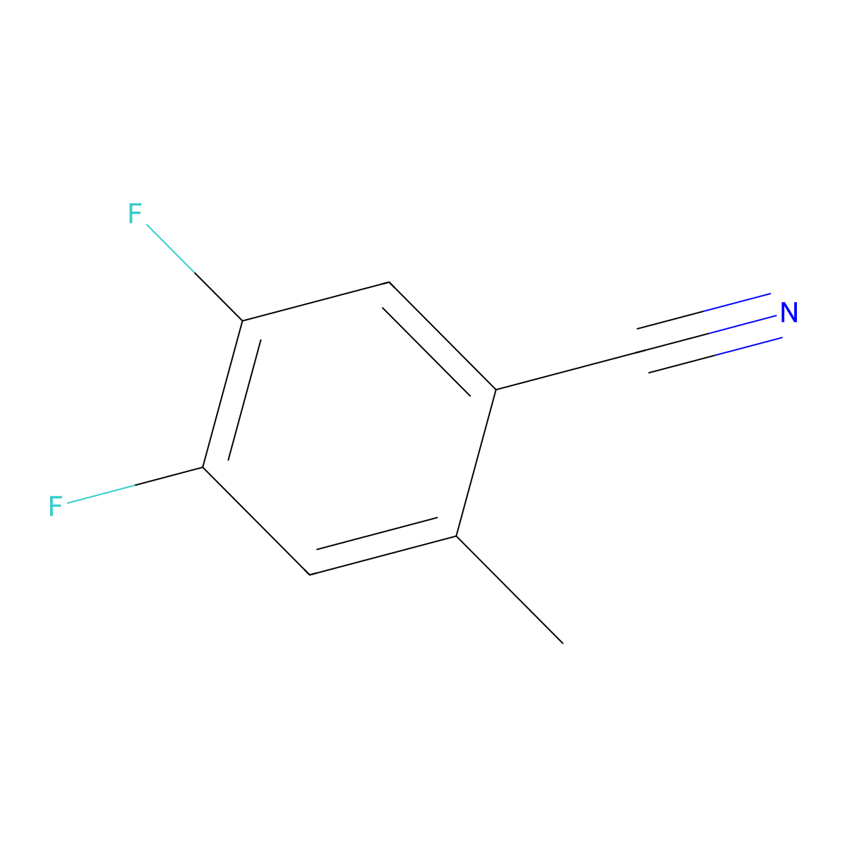 4,5-Difluoro-2-methylbenzonitrile molecular structure, CAS 1003708-82-4