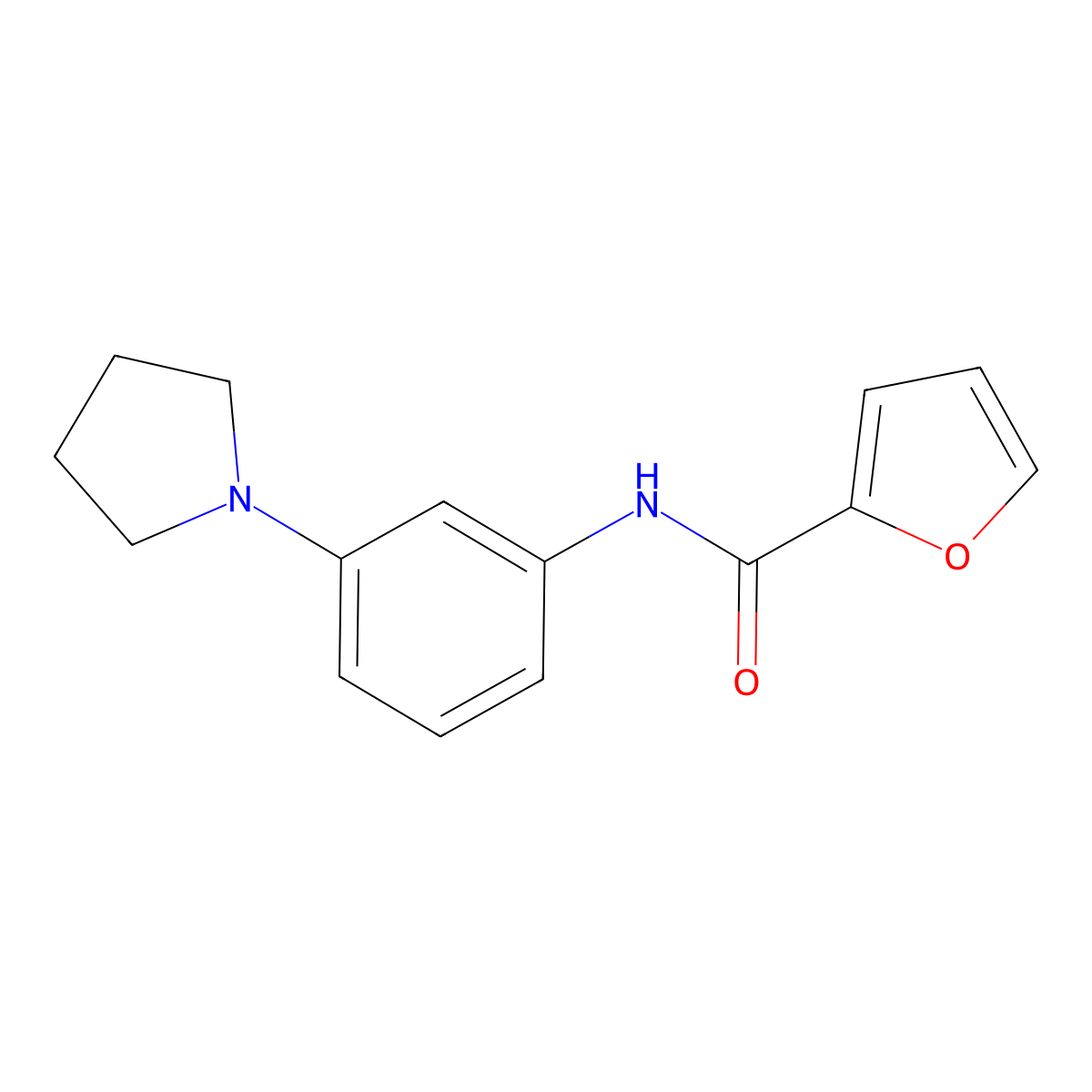 N-[3-(1-pyrrolidinyl)phenyl]-2-furamide molecular structure, CAS 1003709-08-7