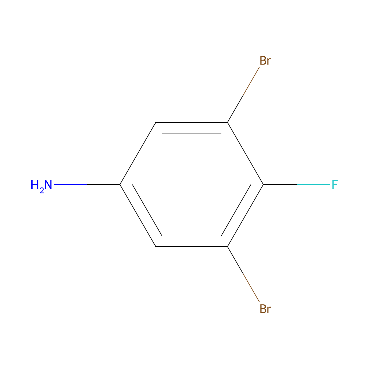 3,5-Dibromo-4-fluoroaniline molecular structure, CAS 1003709-35-0