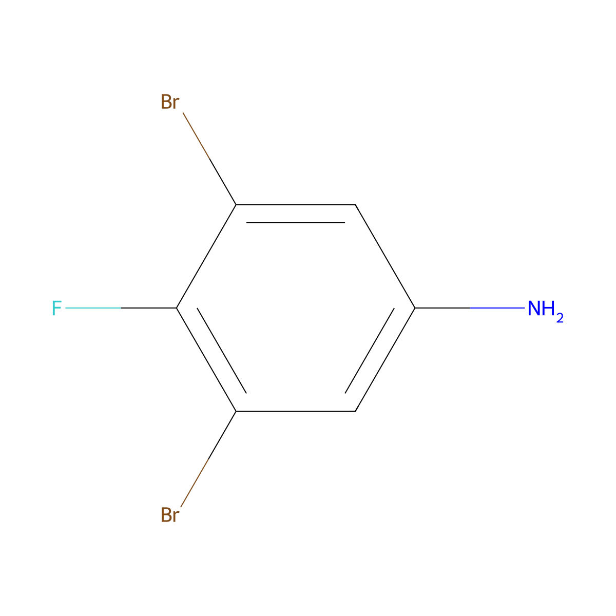 3,5-Dibromo-4-fluoroaniline molecular structure, CAS 1003709-35-0