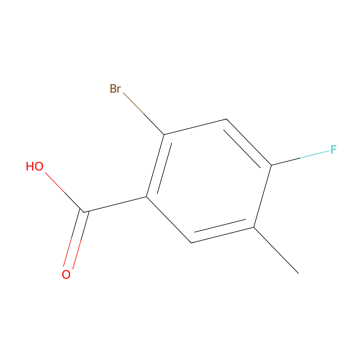 2-Bromo-4-fluoro-5-methylbenzoic acid molecular structure, CAS 1003709-39-4