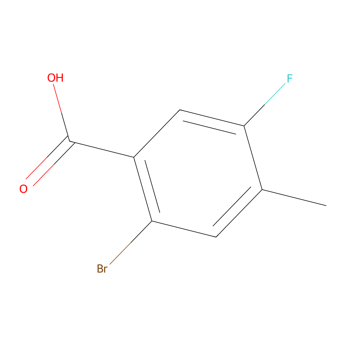 2-Bromo-5-fluoro-4-methylbenzoic acid molecular structure, CAS 1003709-54-3