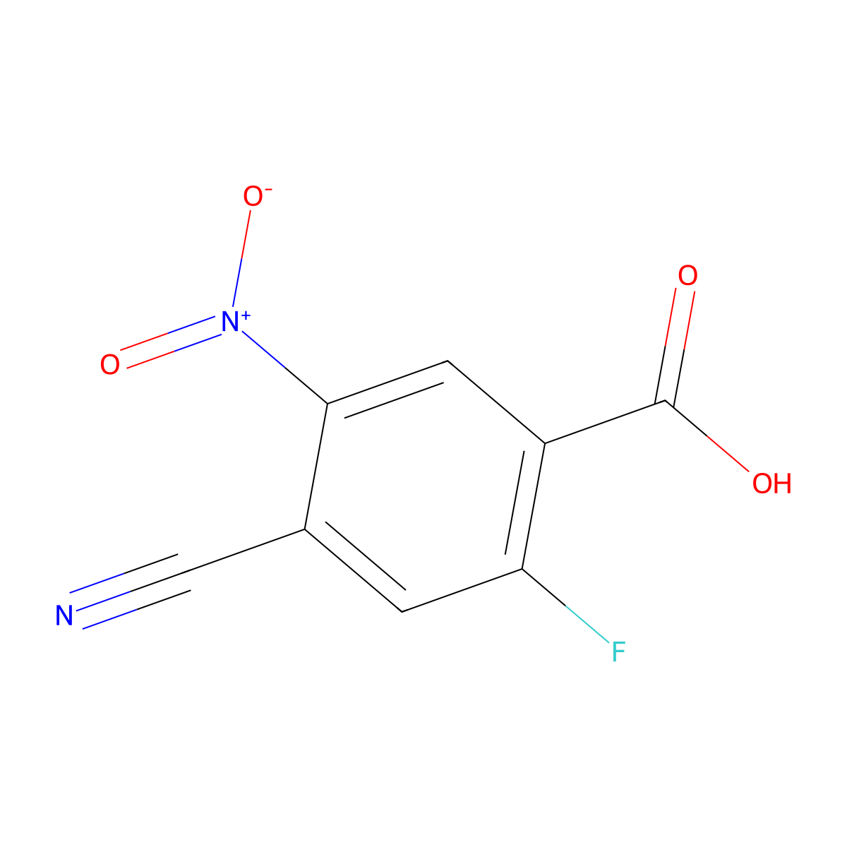 4-Cyano-2-fluoro-5-nitrobenzoic acid molecular structure, CAS 1003709-73-6