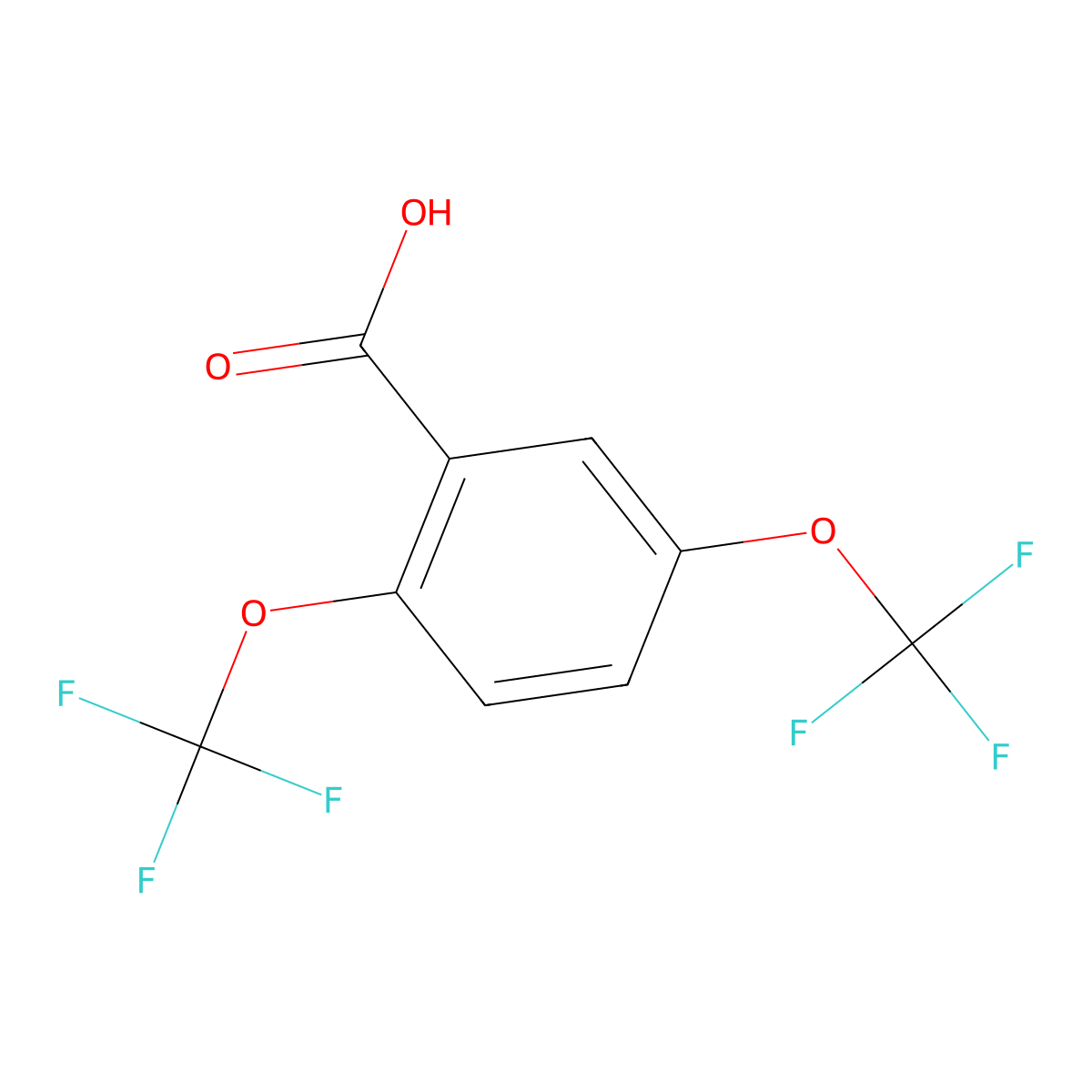 2,5-Bis(trifluoromethoxy)benzoic acid molecular structure, CAS 1003709-86-1