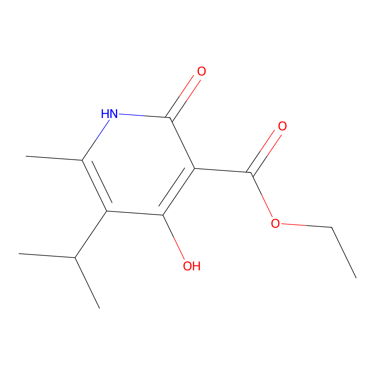 4-Hydroxy-5-isopropyl-6-methyl-2-oxo-1,2-dihydro-pyridine-3-carboxylic acid ethyl ester molecular structure, CAS 100371-18-4