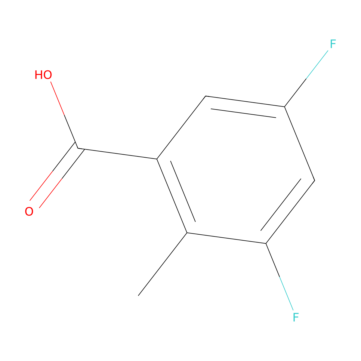 3,5-Difluoro-2-methylbenzoic acid molecular structure, CAS 1003710-06-2