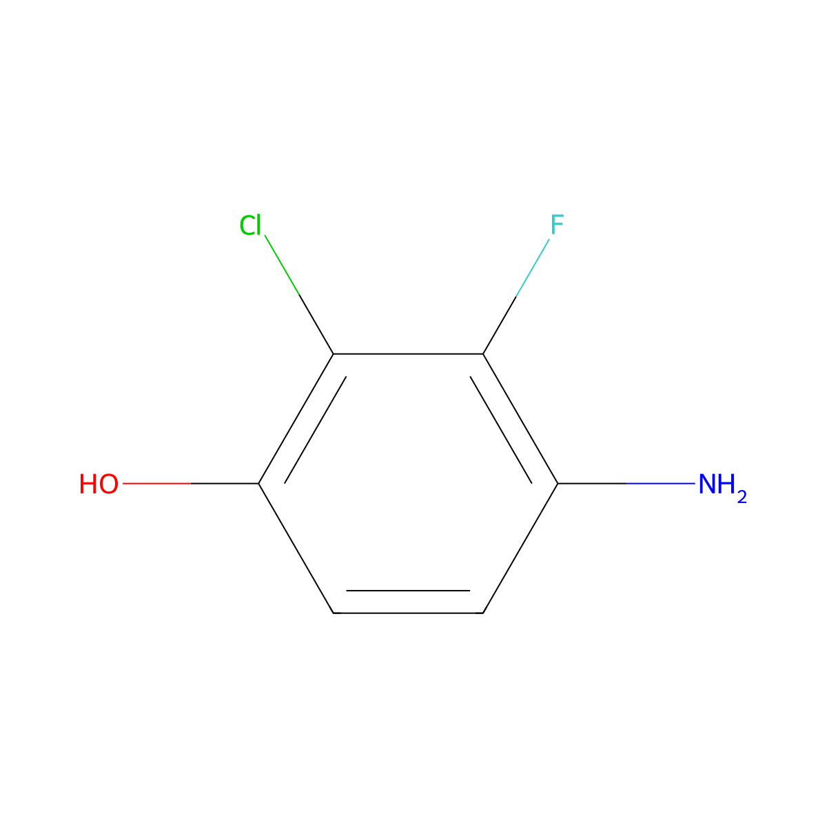 4-Amino-2-chloro-3-fluorophenol molecular structure, CAS 1003710-18-6