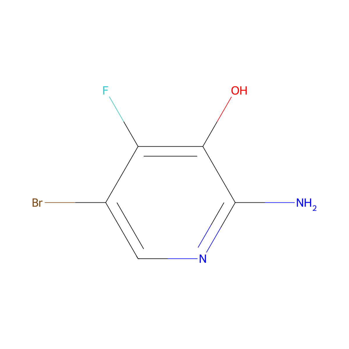 2-Amino-5-bromo-4-fluoropyridin-3-ol molecular structure, CAS 1003710-78-8