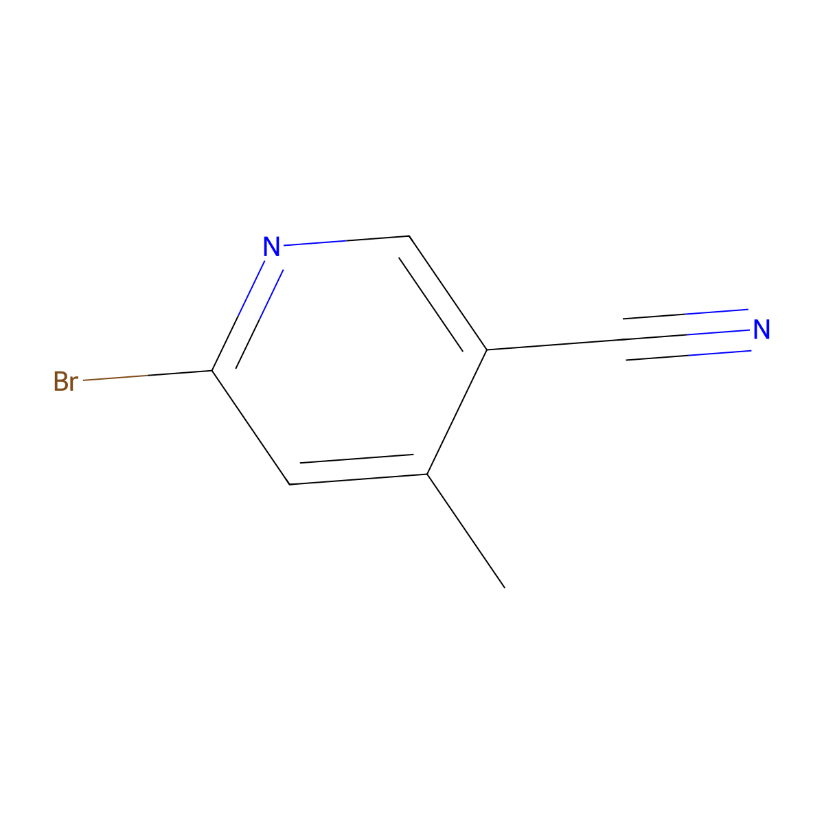 2-Bromo-5-cyano-4-picoline molecular structure, CAS 1003711-35-0