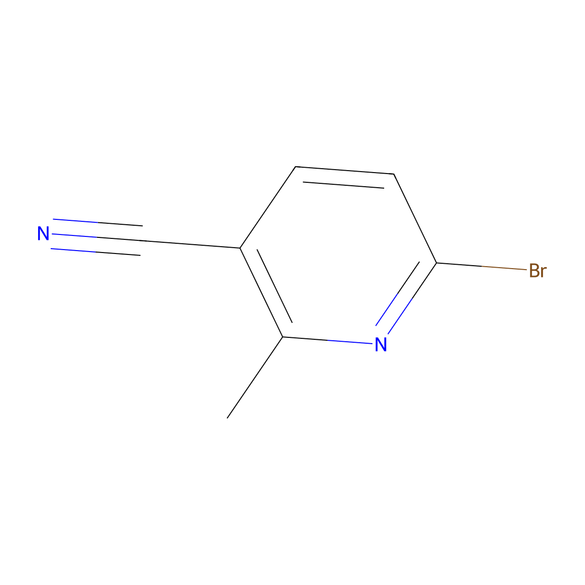 6-Bromo-2-methyl-3-pyridinecarbonitrile molecular structure, CAS 1003711-39-4