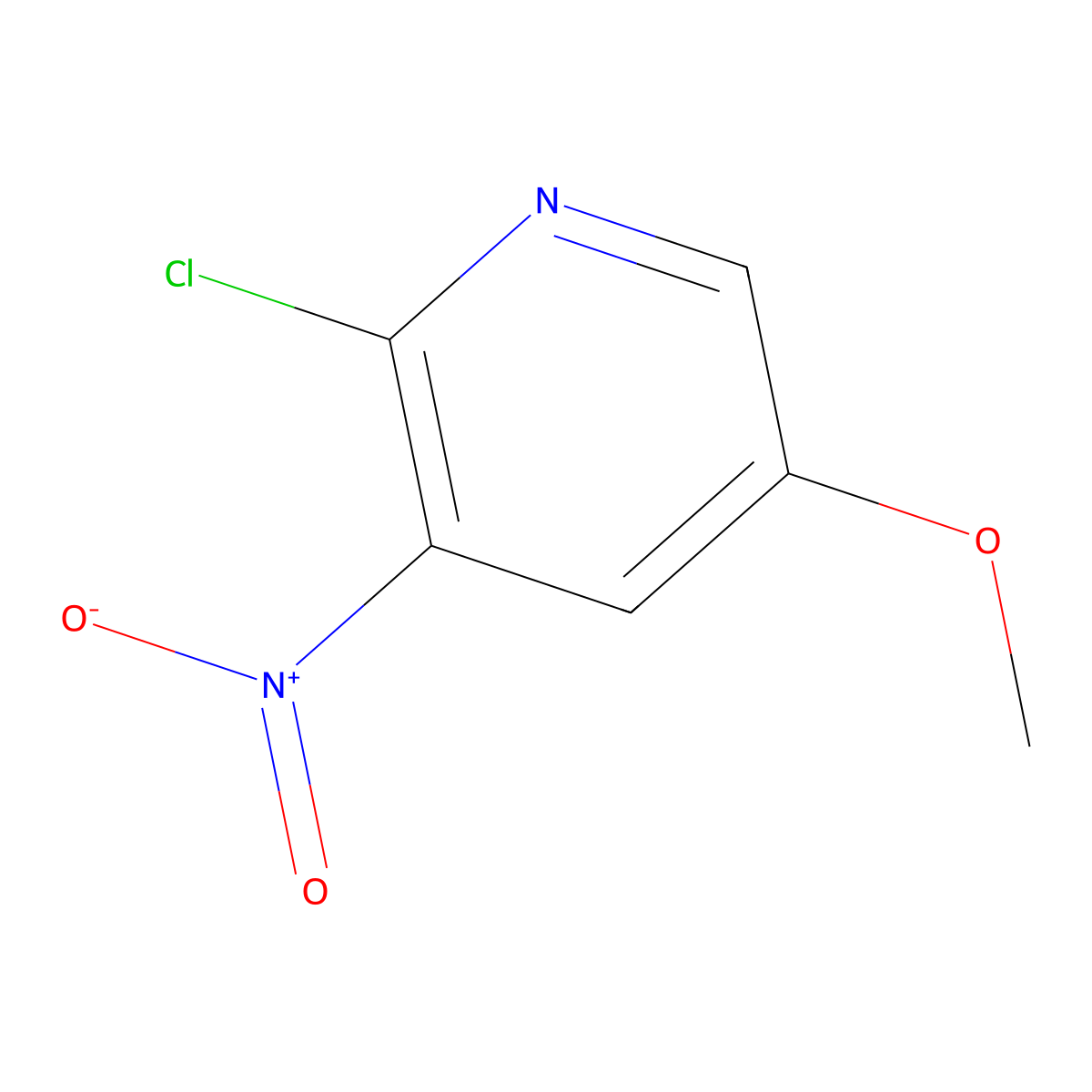 2-Chloro-5-methoxy-3-nitropyridine molecular structure, CAS 1003711-55-4