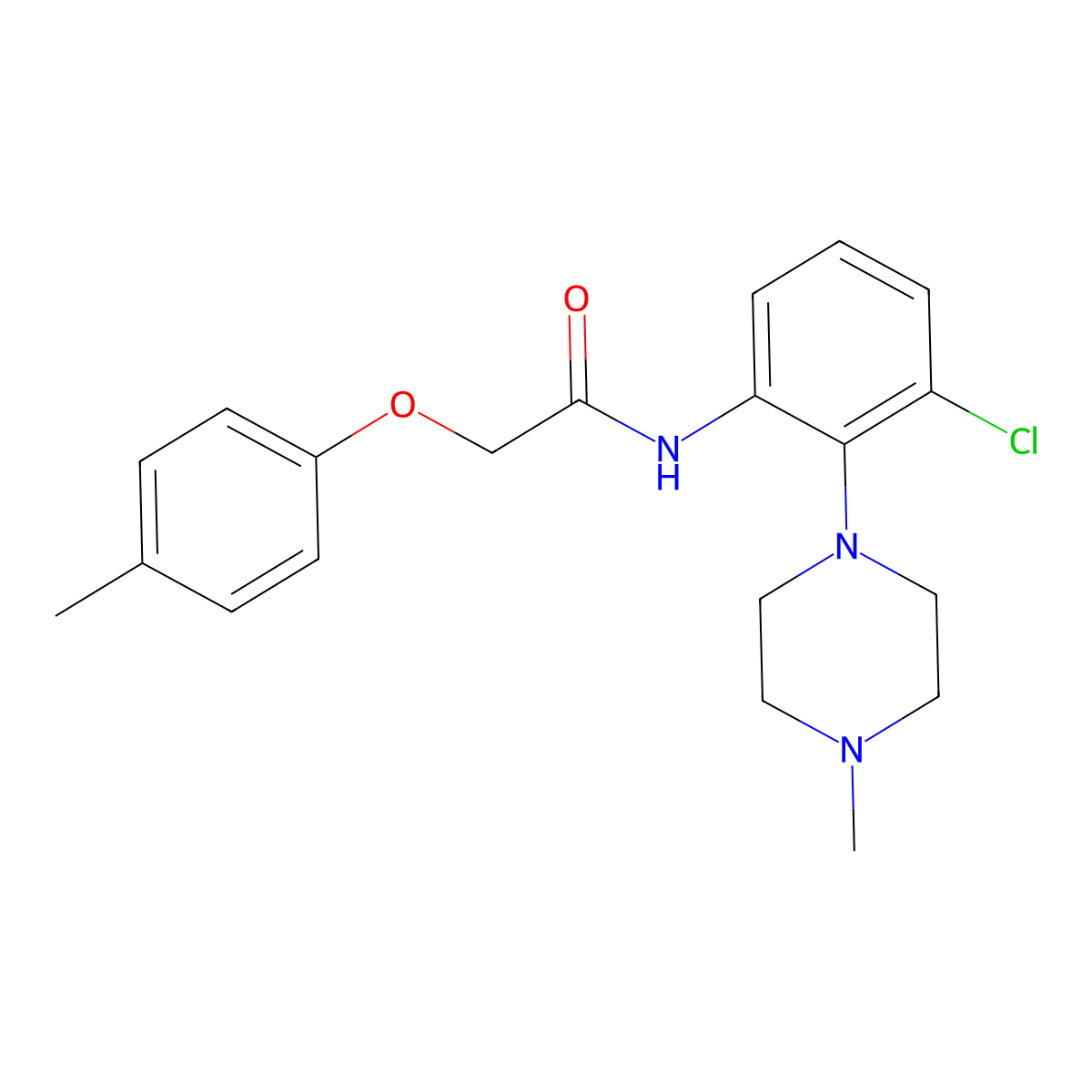 N-[3-chloro-2-(4-methylpiperazin-1-yl)phenyl]-2-(4-methylphenoxy)acetamide molecular structure, CAS 1003711-66-7