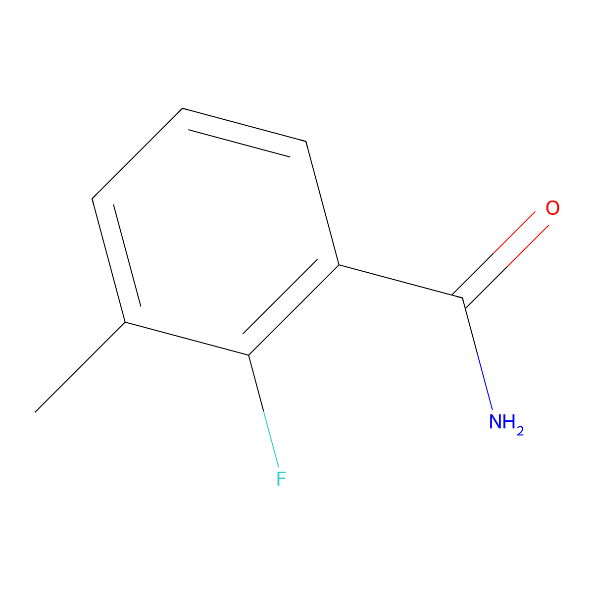 2-Fluoro-3-methylbenzamide molecular structure, CAS 1003712-12-6