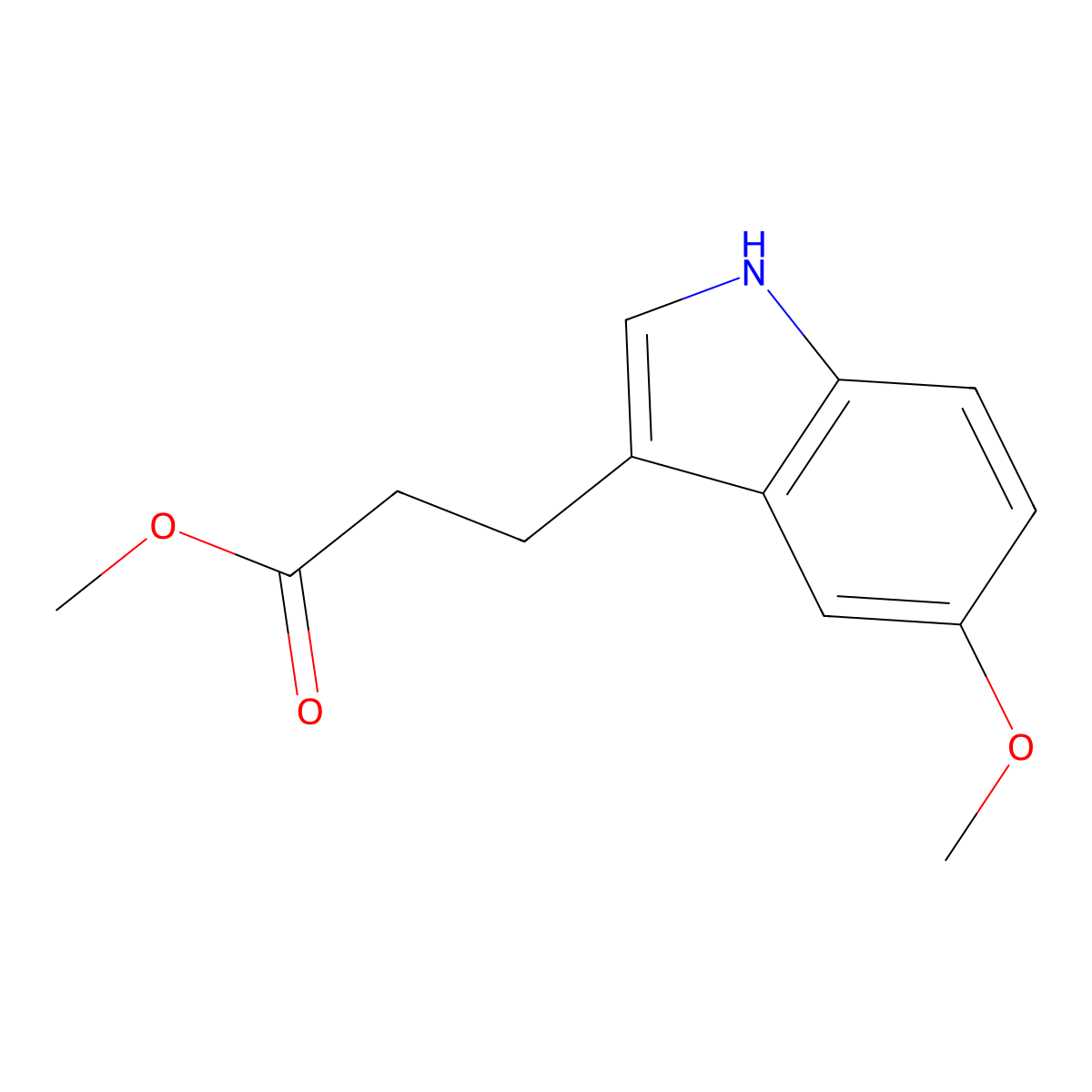 Methyl 3-(5-methoxy-1H-indol-3-yl)propanoate molecular structure, CAS 100372-62-1