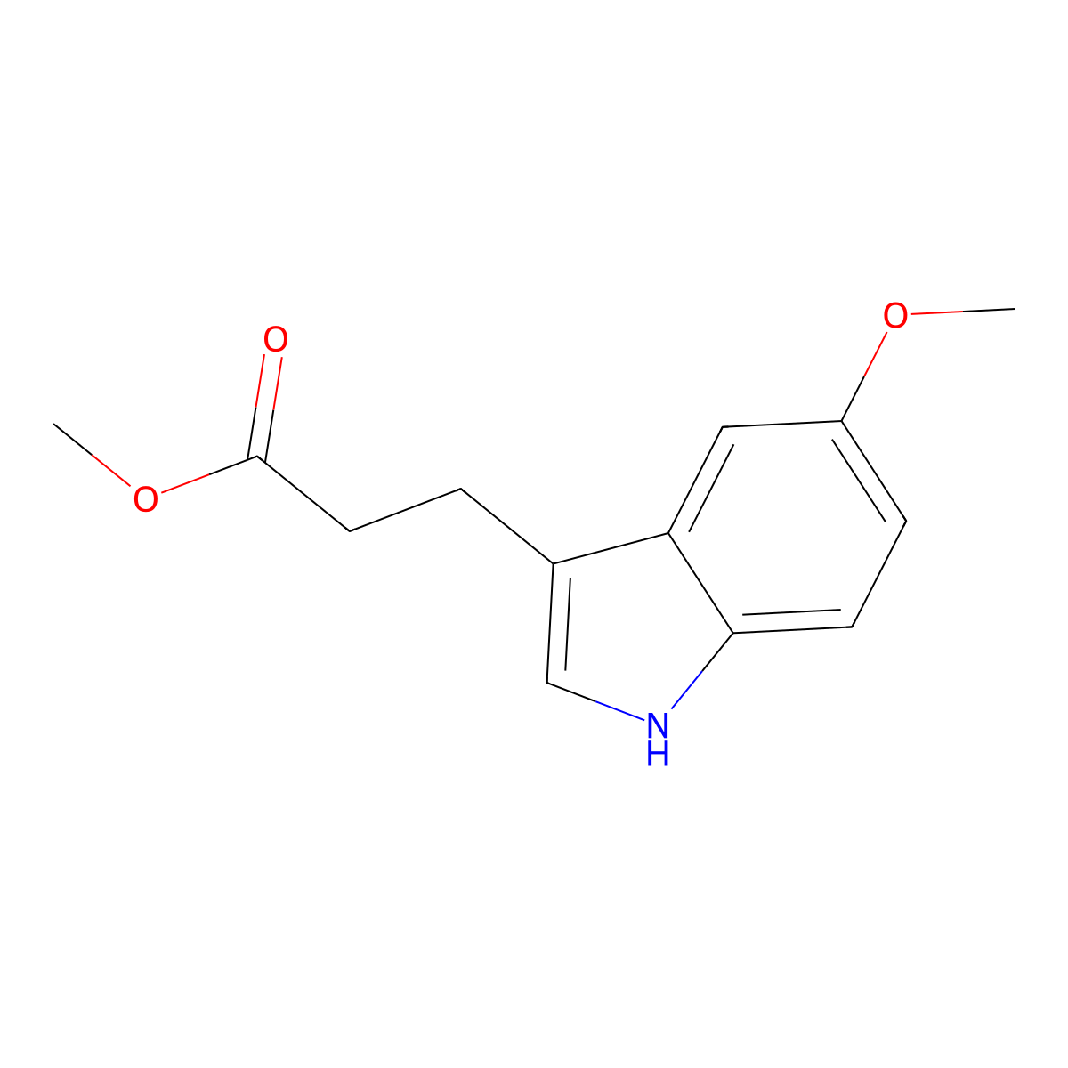 Methyl 3-(5-methoxy-1H-indol-3-yl)propanoate molecular structure, CAS 100372-62-1