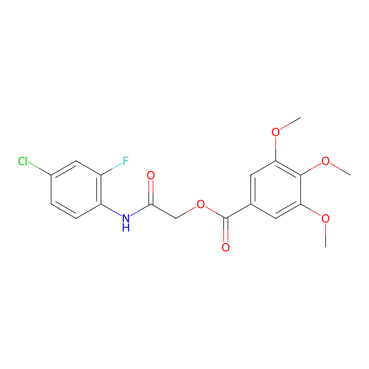 [2-(4-Chloro-2-fluoroanilino)-2-oxoethyl] 3,4,5-trimethoxybenzoate molecular structure, CAS 1003727-04-5