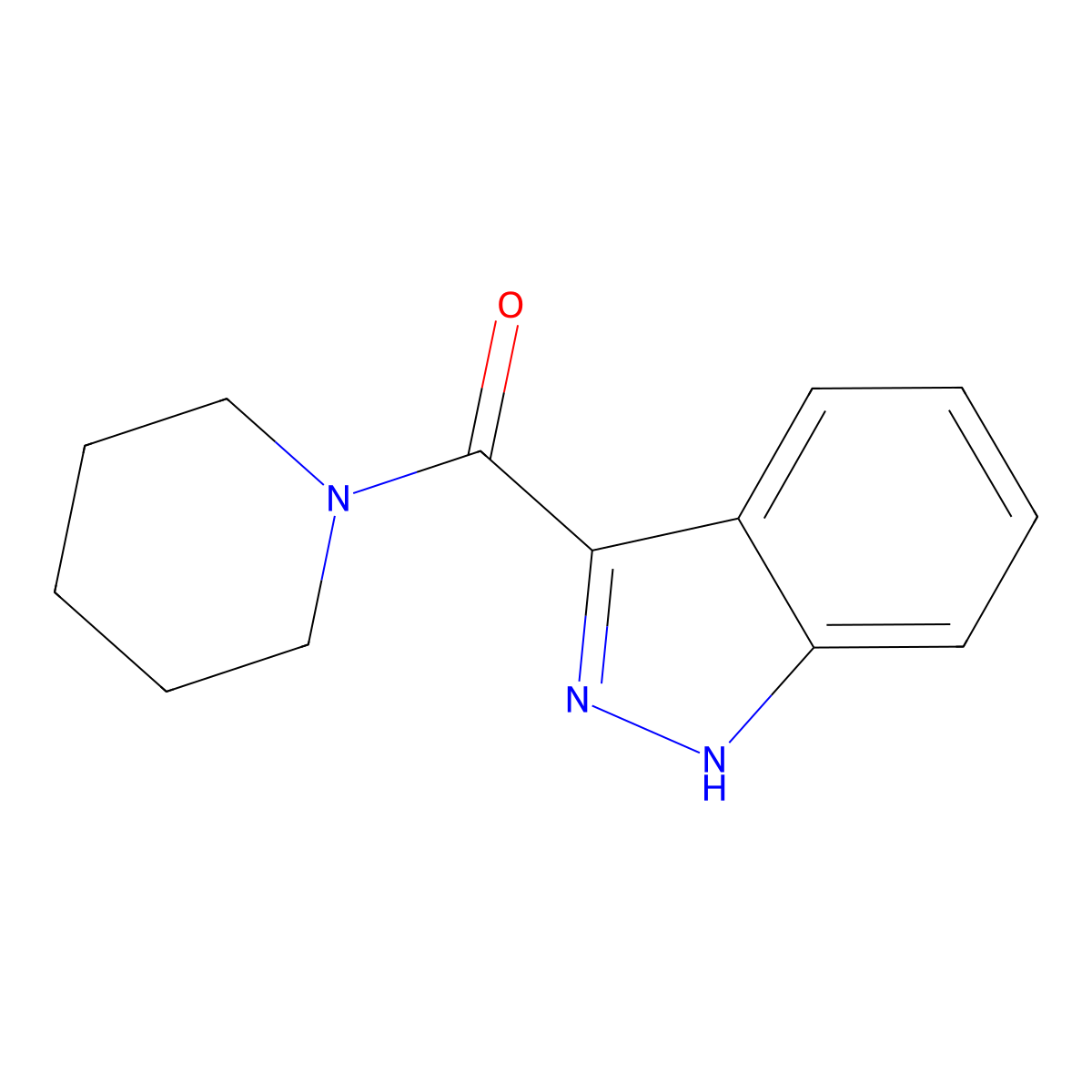 1H-indazol-3-yl(piperidin-1-yl)methanone molecular structure, CAS 100373-85-1