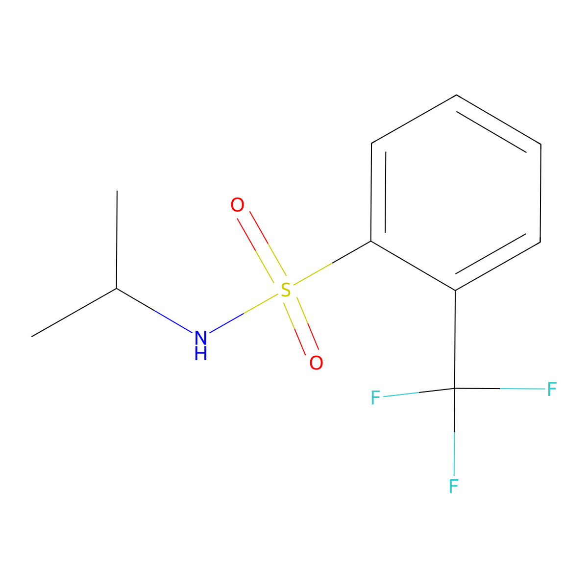 N-(propan-2-yl)-2-(trifluoromethyl)benzene-1-sulfonamide molecular structure, CAS 1003740-44-0