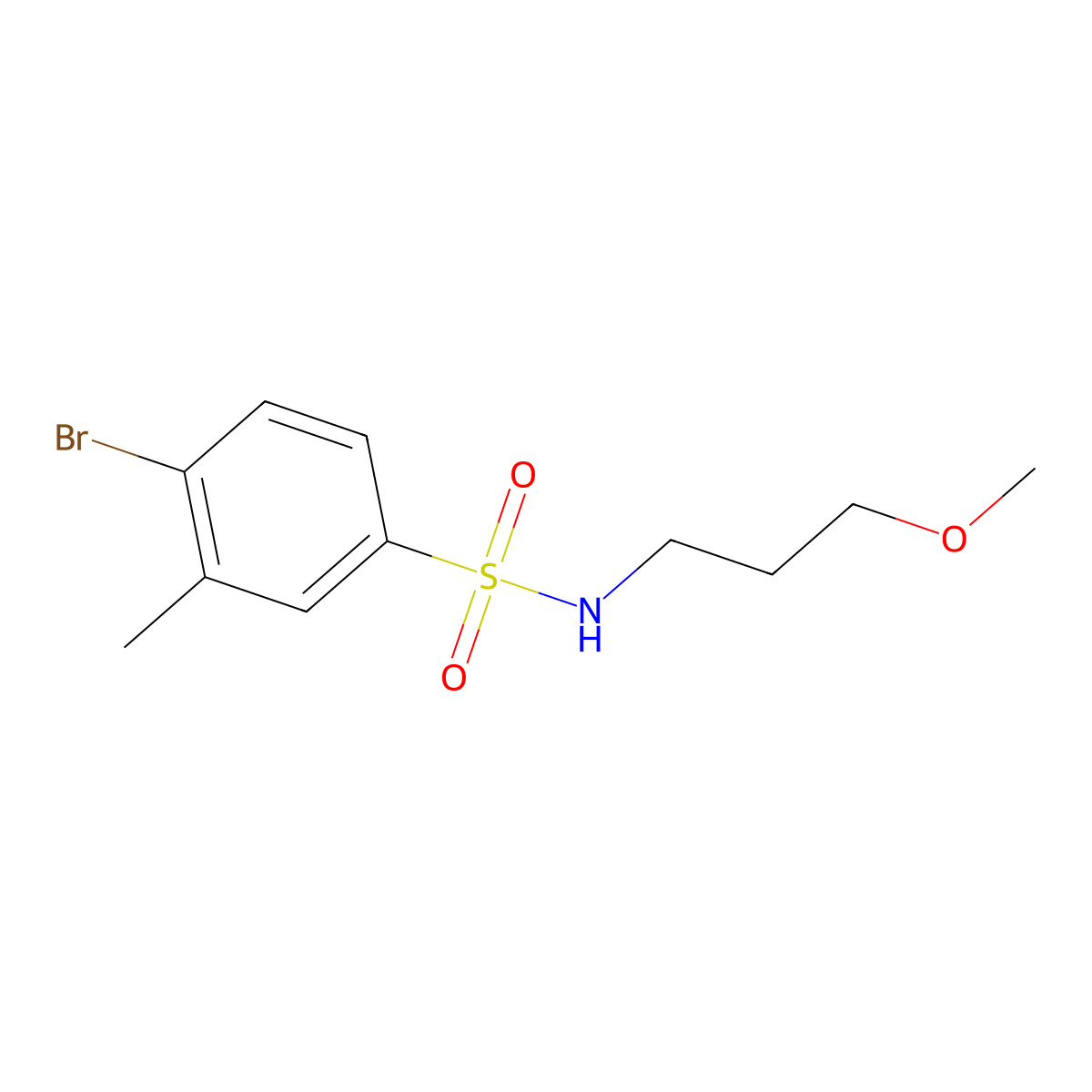 4-bromo-N-(3-methoxypropyl)-3-methylbenzenesulfonamide molecular structure, CAS 1003740-55-3