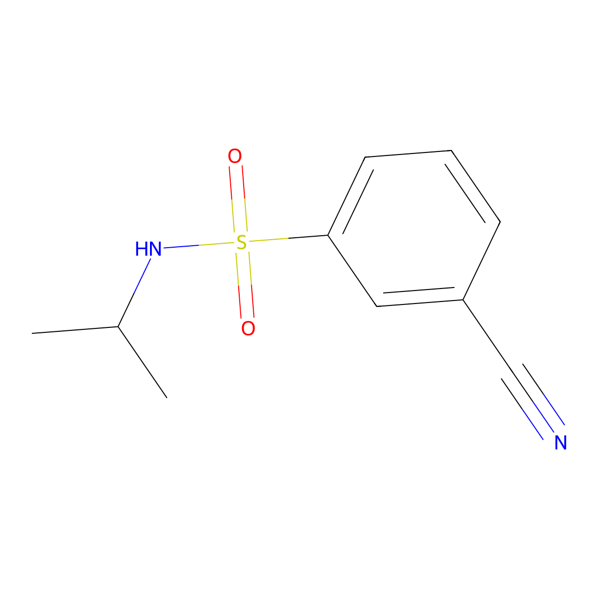 3-cyano-N-propan-2-ylbenzenesulfonamide molecular structure, CAS 1003740-72-4