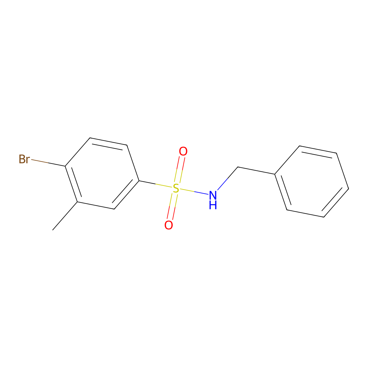 N-benzyl-4-bromo-3-methylbenzenesulfonamide molecular structure, CAS 1003740-81-5