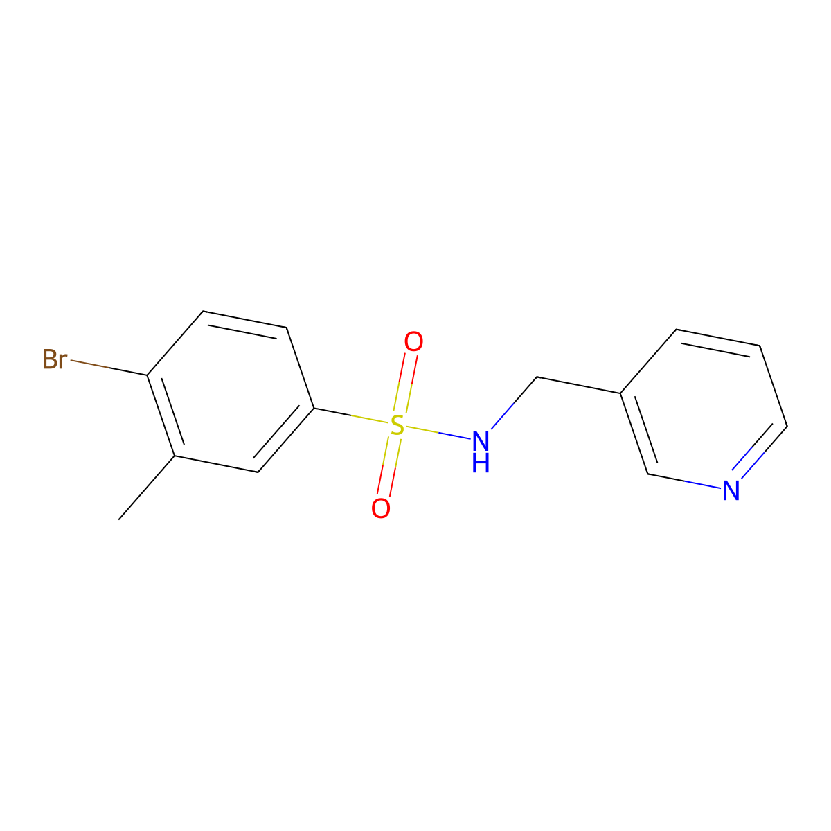 4-bromo-3-methyl-N-(3-pyridinylmethyl)benzenesulfonamide molecular structure, CAS 1003742-11-7