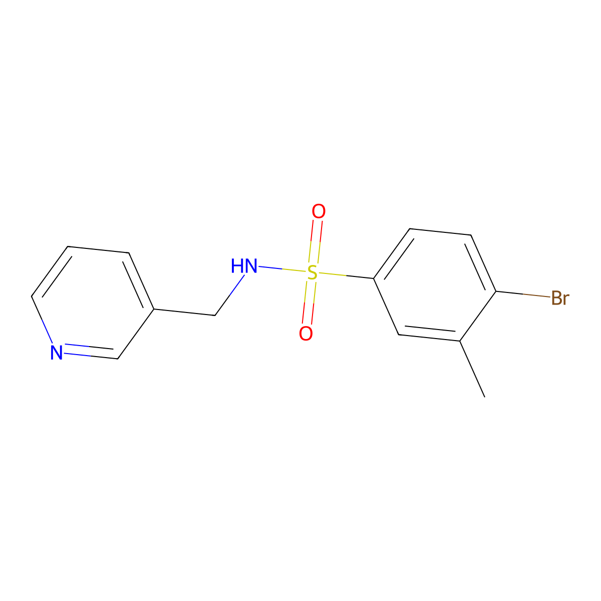 4-bromo-3-methyl-N-(3-pyridinylmethyl)benzenesulfonamide molecular structure, CAS 1003742-11-7