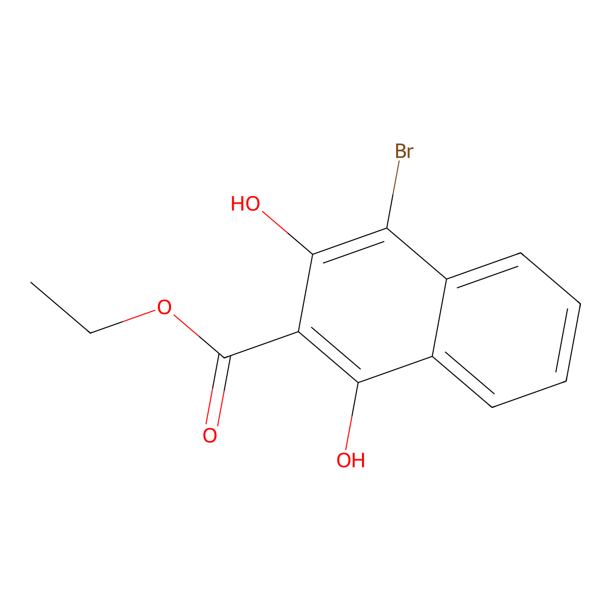 Ethyl 4-bromo-1,3-dihydroxy-2-naphthoate molecular structure, CAS 100375-06-2