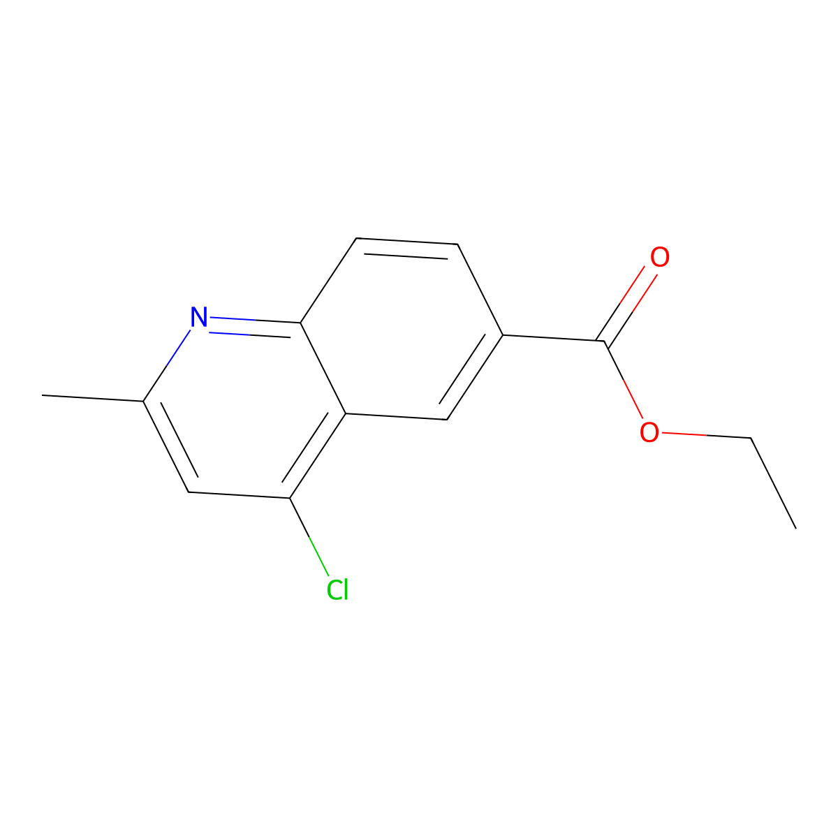 Ethyl 4-chloro-2-methylquinoline-6-carboxylate molecular structure, CAS 100375-87-9