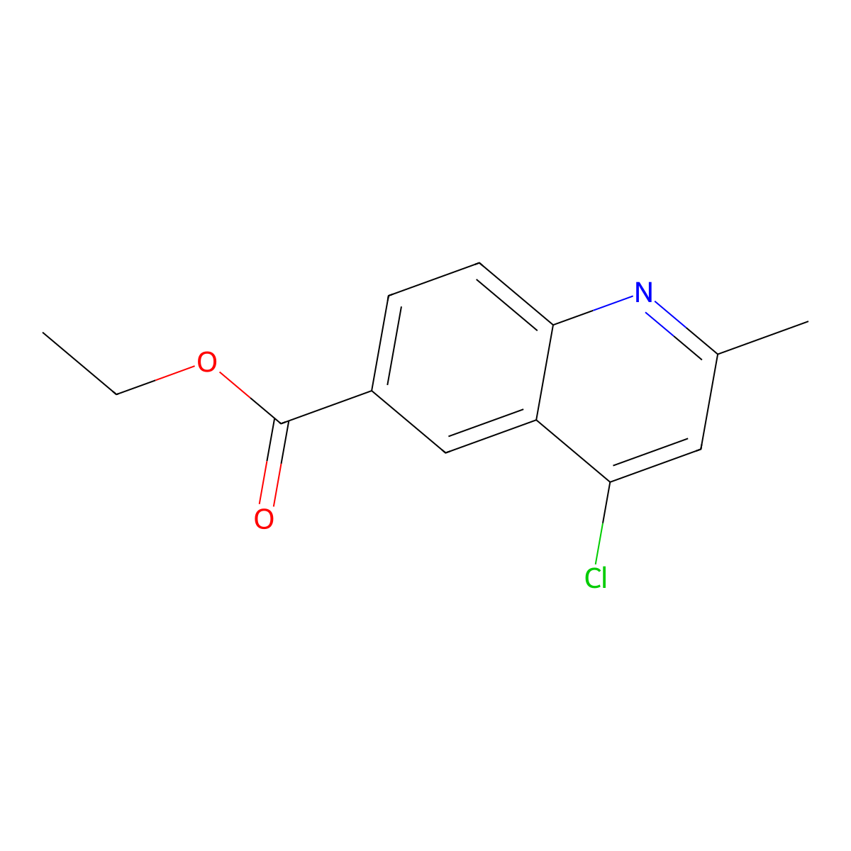 Ethyl 4-chloro-2-methylquinoline-6-carboxylate molecular structure, CAS 100375-87-9