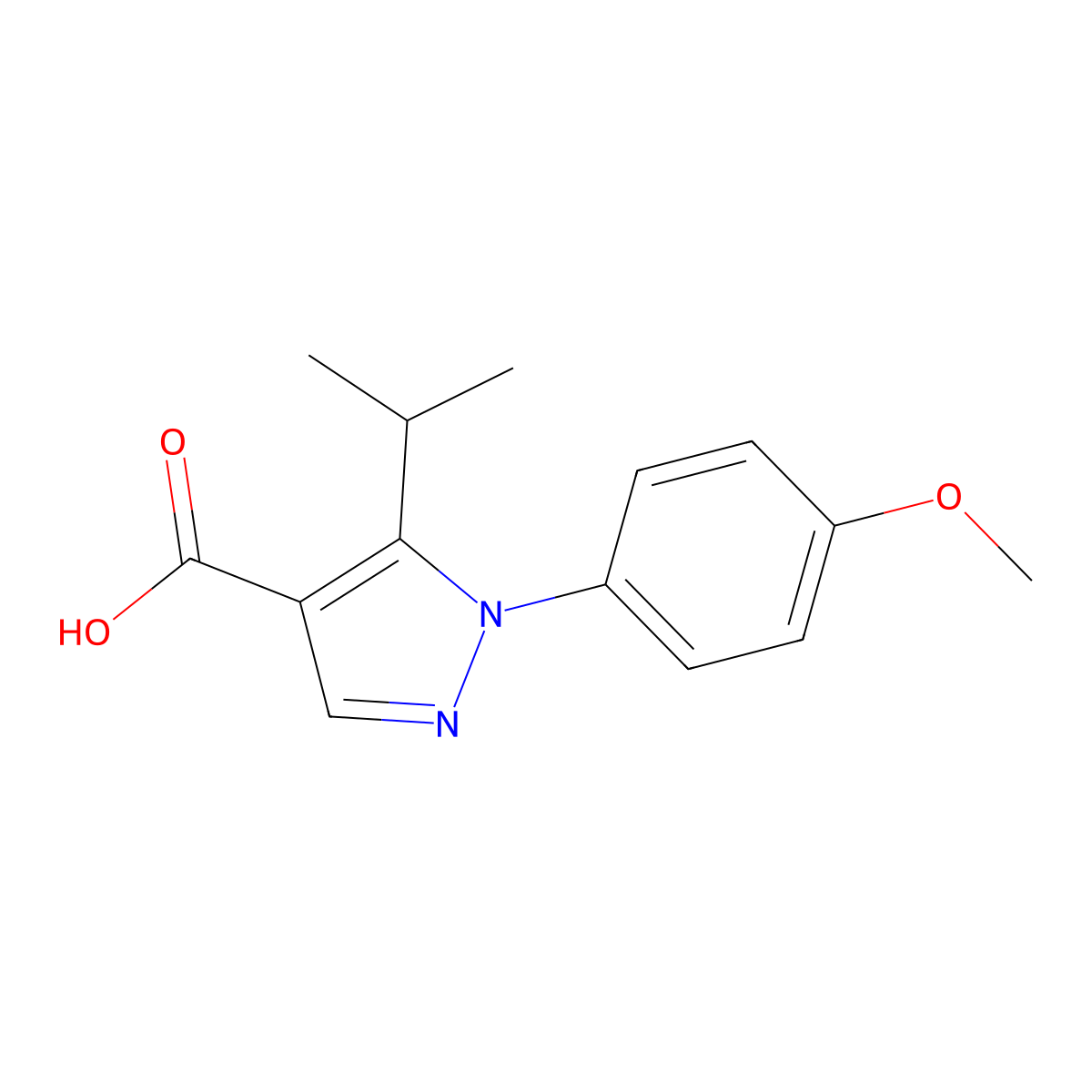 1-(4-Methoxyphenyl)-5-(propan-2-YL)-1H-pyrazole-4-carboxylic acid molecular structure, CAS 1003750-09-1