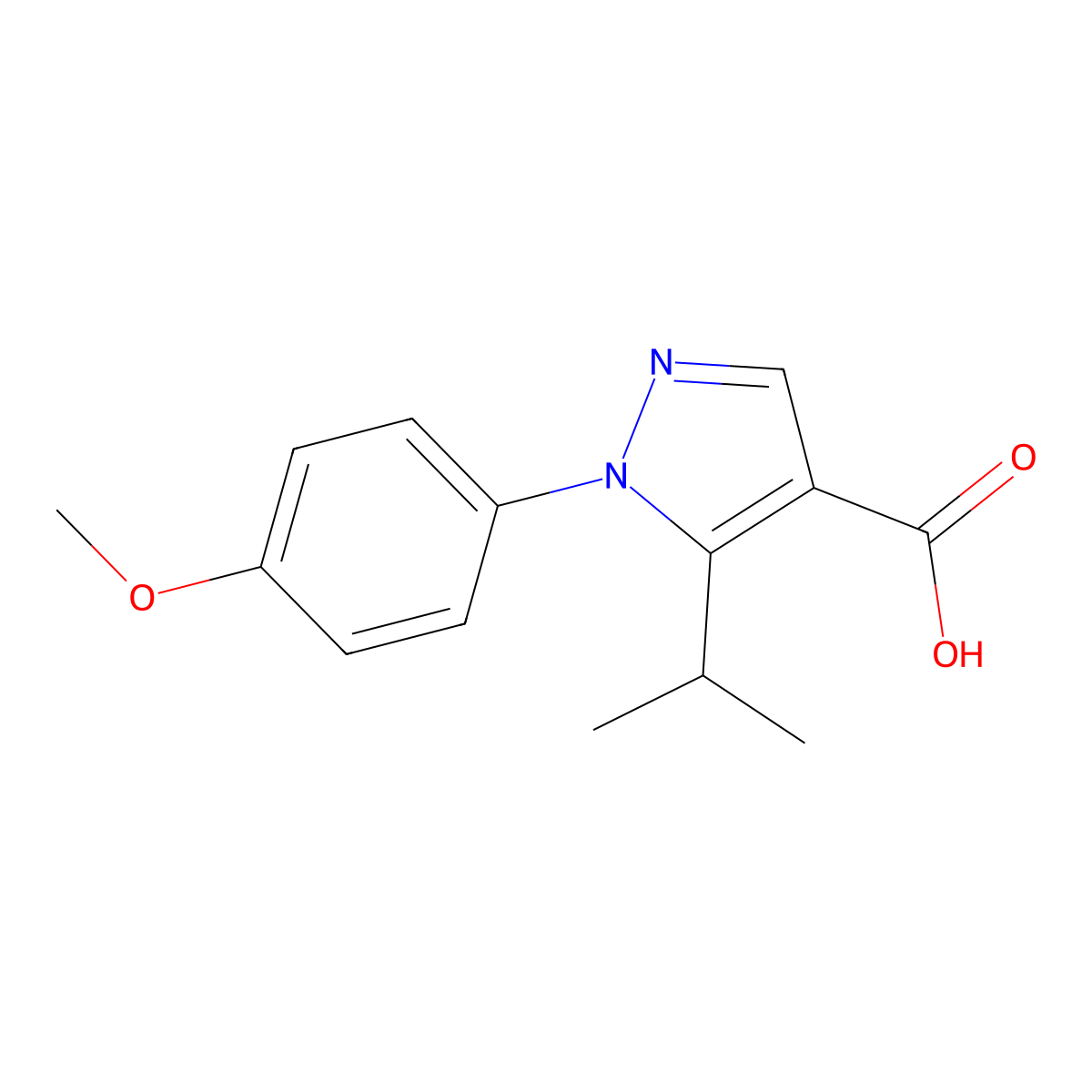 1-(4-Methoxyphenyl)-5-(propan-2-YL)-1H-pyrazole-4-carboxylic acid molecular structure, CAS 1003750-09-1