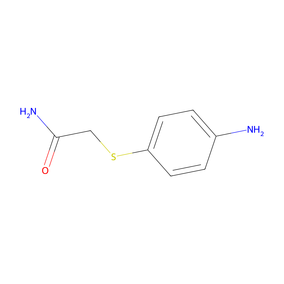 2-[(4-Aminophenyl)thio]acetamide molecular structure, CAS 100377-22-8