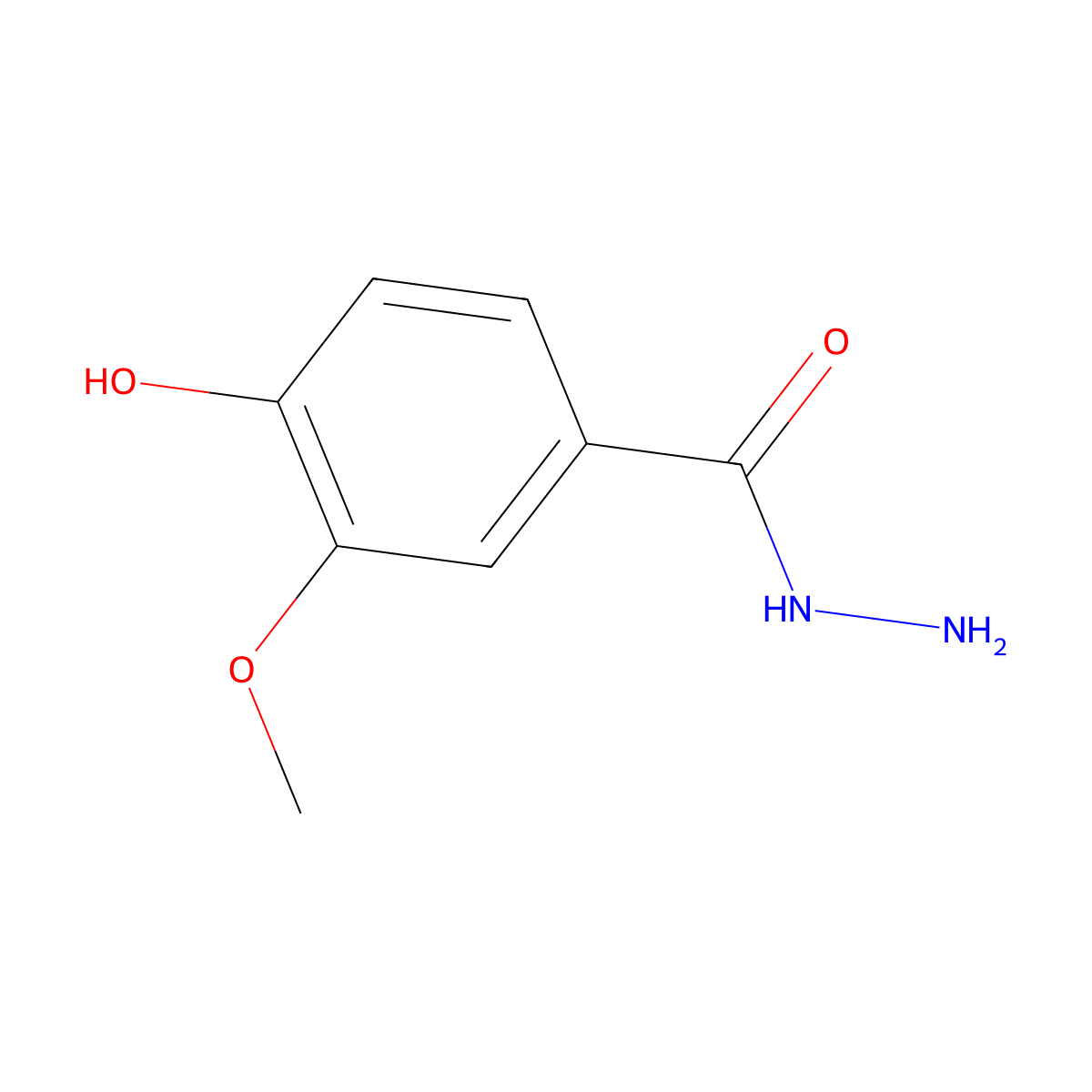4-Hydroxy-3-methoxybenzohydrazide molecular structure, CAS 100377-63-7