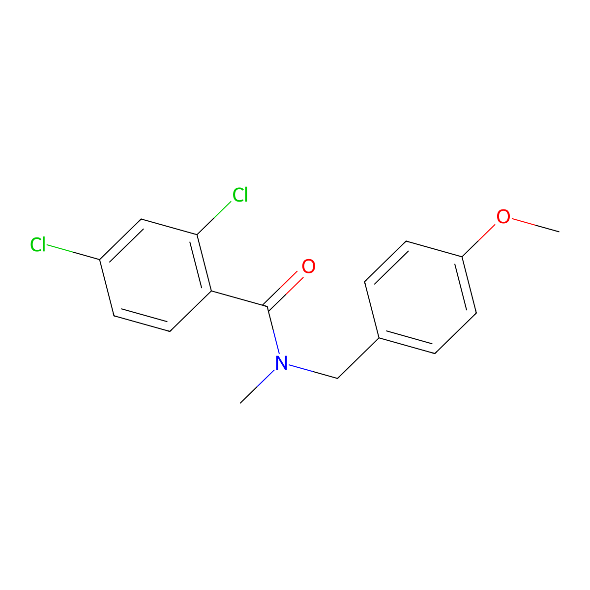 2,4-dichloro-N-[(4-methoxyphenyl)methyl]-N-methylbenzamide molecular structure, CAS 1003785-56-5