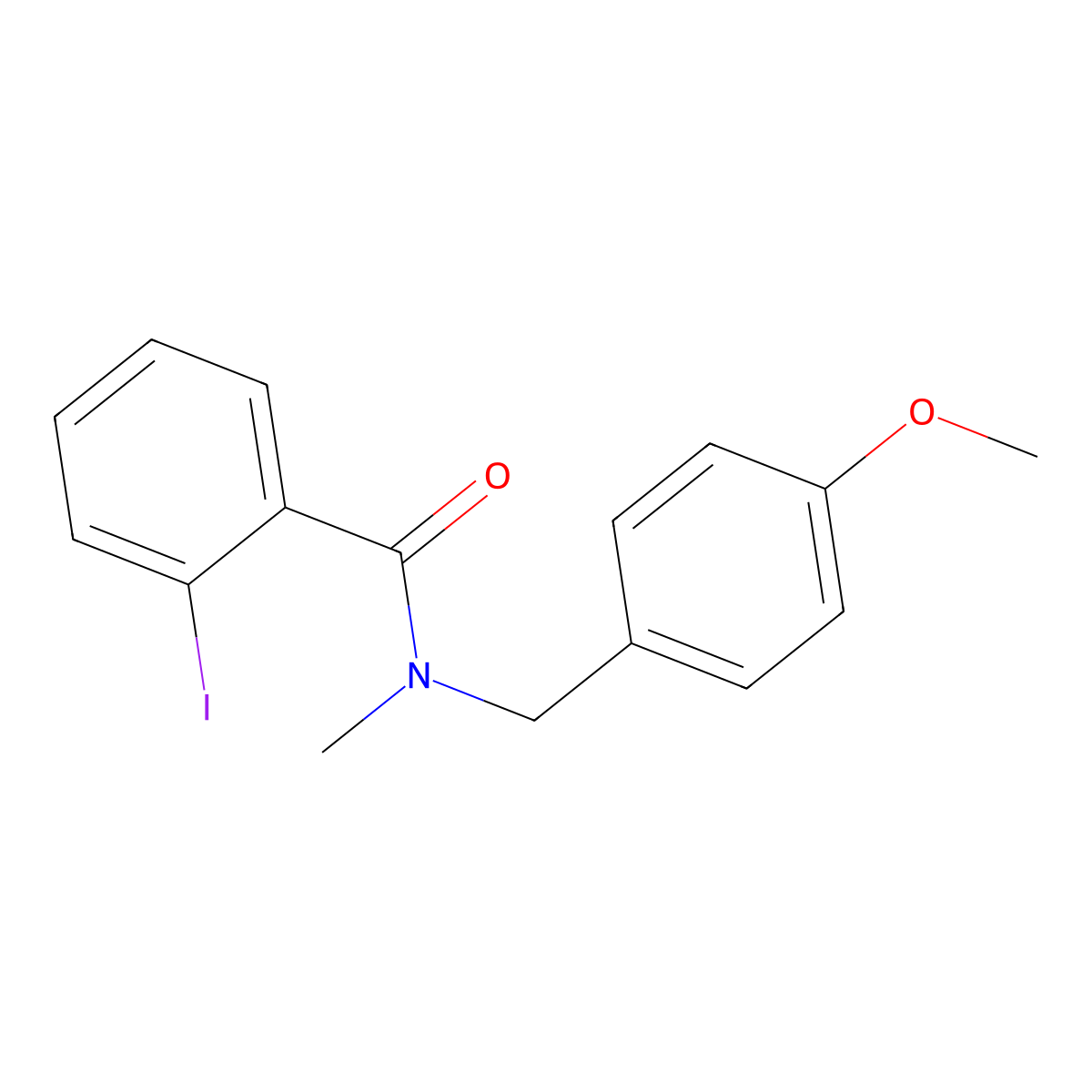 2-iodo-N-[(4-methoxyphenyl)methyl]-N-methylbenzamide molecular structure, CAS 1003786-03-5