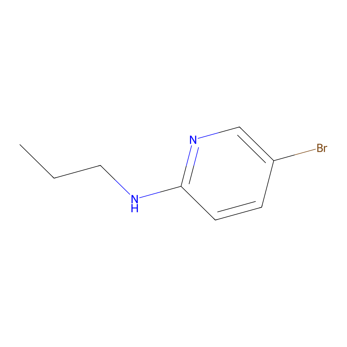 5-bromo-N-propylpyridin-2-amine molecular structure, CAS 100379-02-0