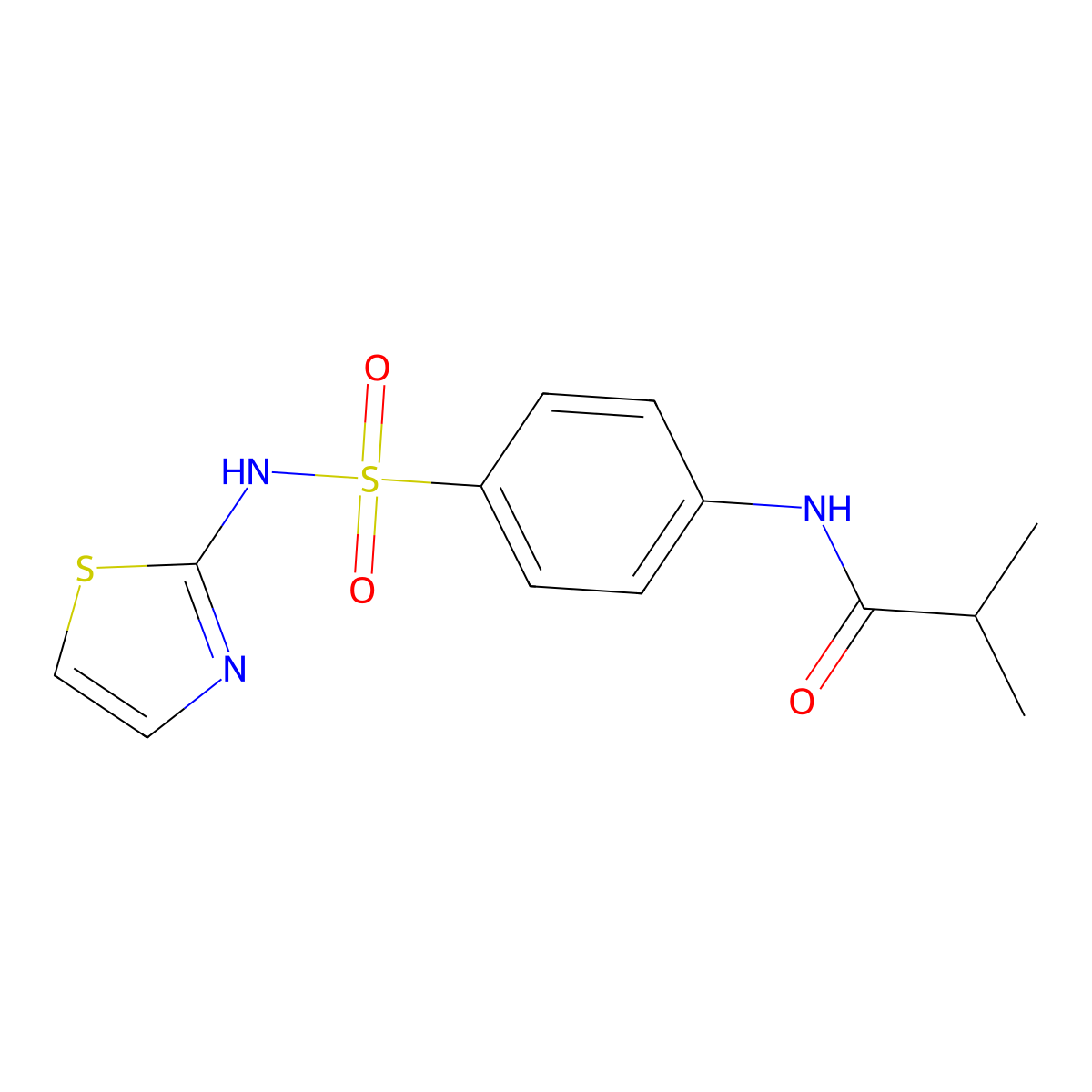 2-methyl-N-[4-(1,3-thiazol-2-ylsulfamoyl)phenyl]propanamide molecular structure, CAS 100379-21-3