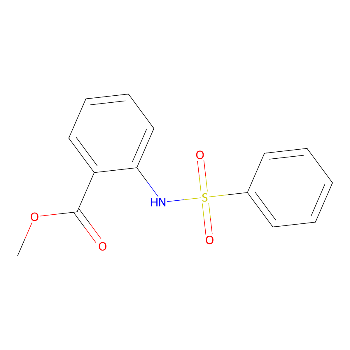 Methyl 2-[(phenylsulfonyl)amino]benzoate molecular structure, CAS 10038-81-0