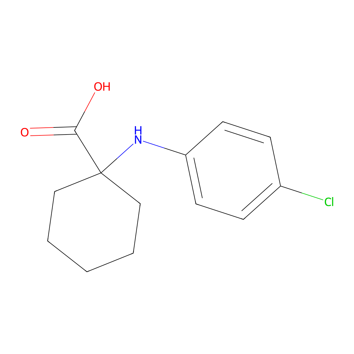 1-[(4-Chlorophenyl)amino]cyclohexanecarboxylic acid molecular structure, CAS 100380-25-4