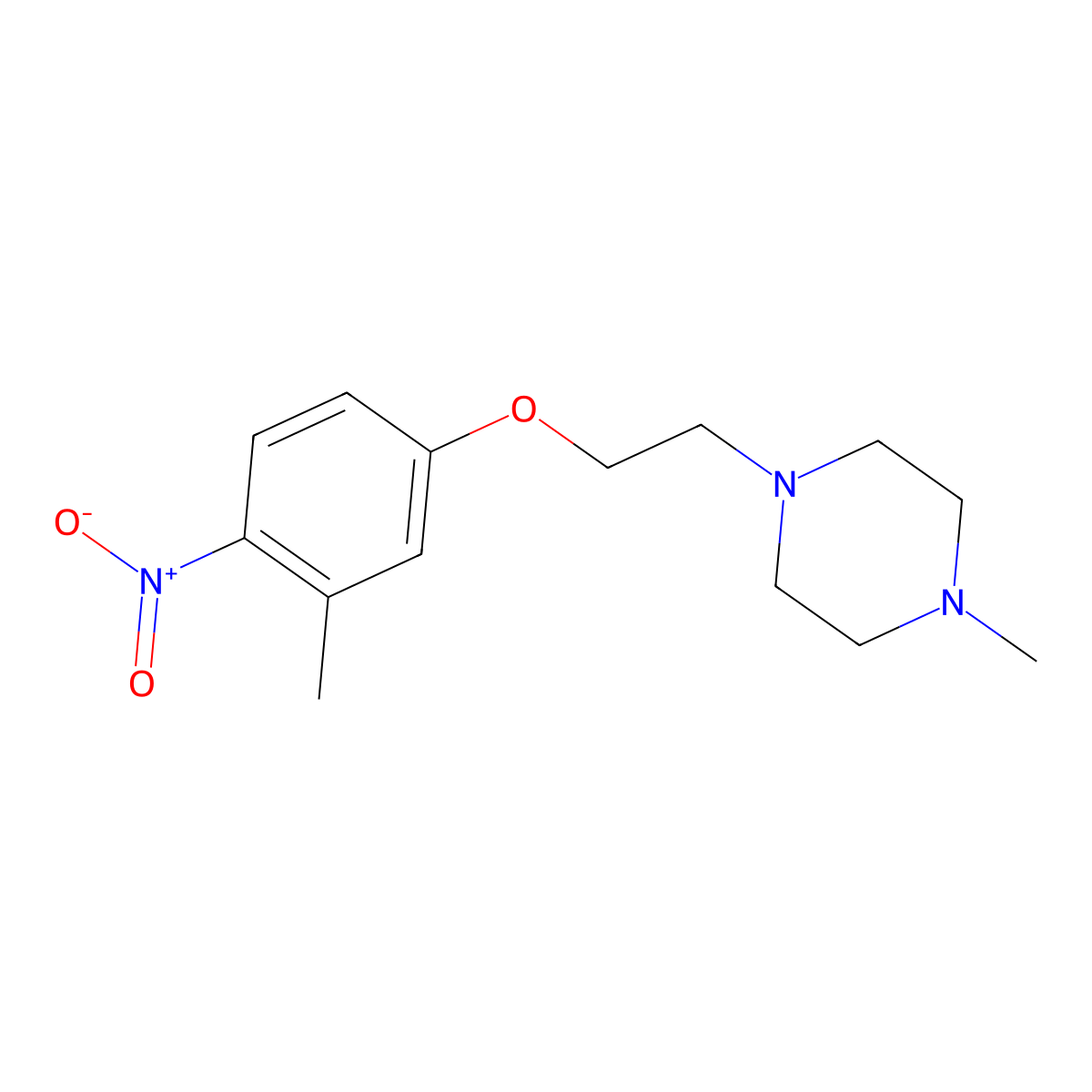 1-Methyl-4-[2-(3-methyl-4-nitrophenoxy)ethyl]piperazine molecular structure, CAS 1003805-16-0