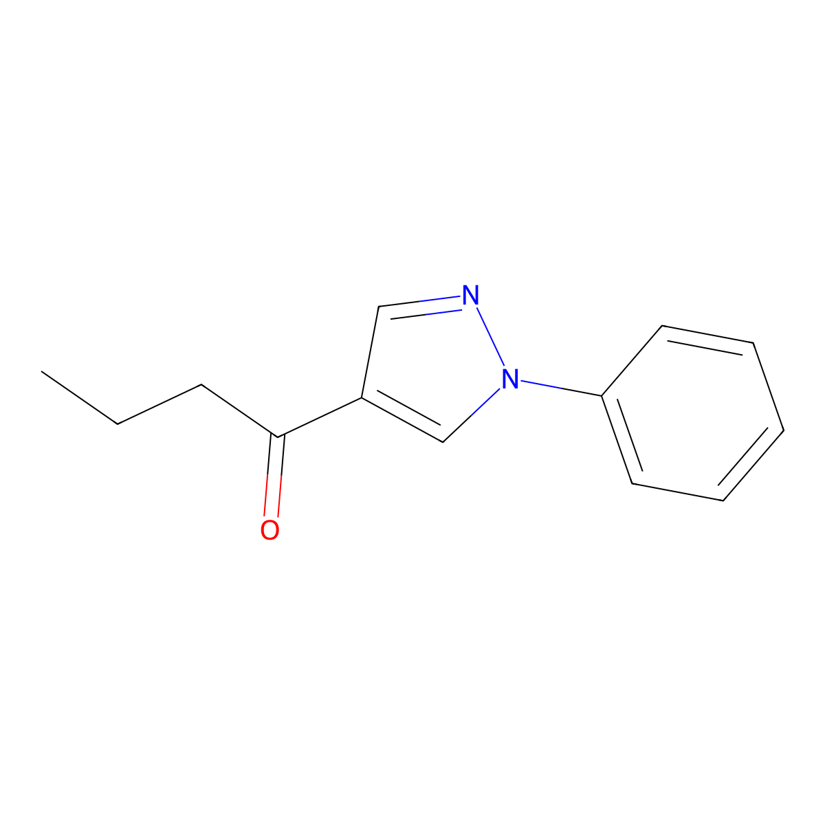 1-Butanone, 1-(1-phenyl-1H-pyrazol-4-yl)- molecular structure, CAS 100381-50-8