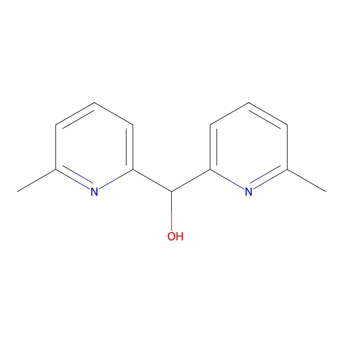 Bis(6-methylpyridin-2-yl)methanol molecular structure, CAS 100381-55-3