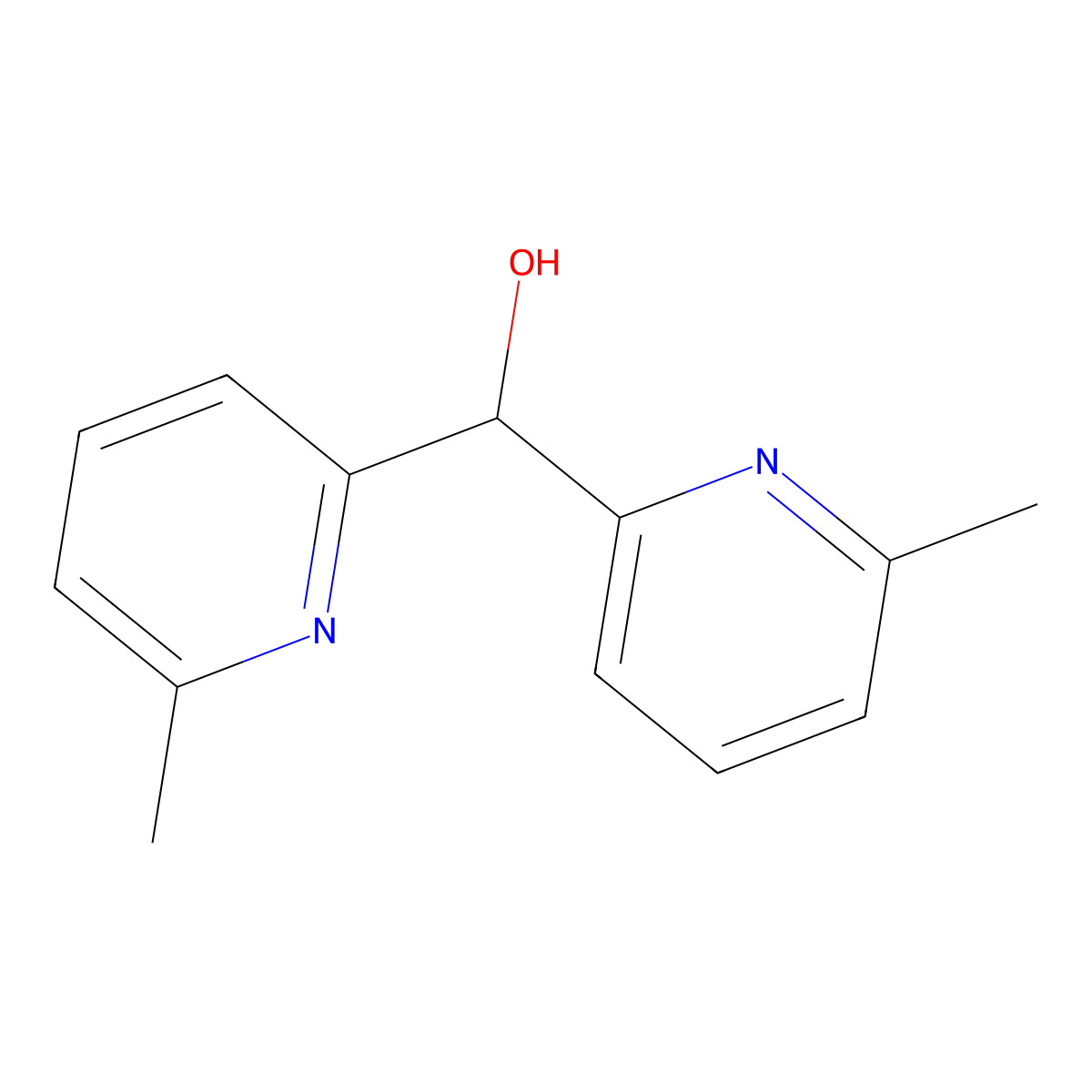 Bis(6-methylpyridin-2-yl)methanol molecular structure, CAS 100381-55-3