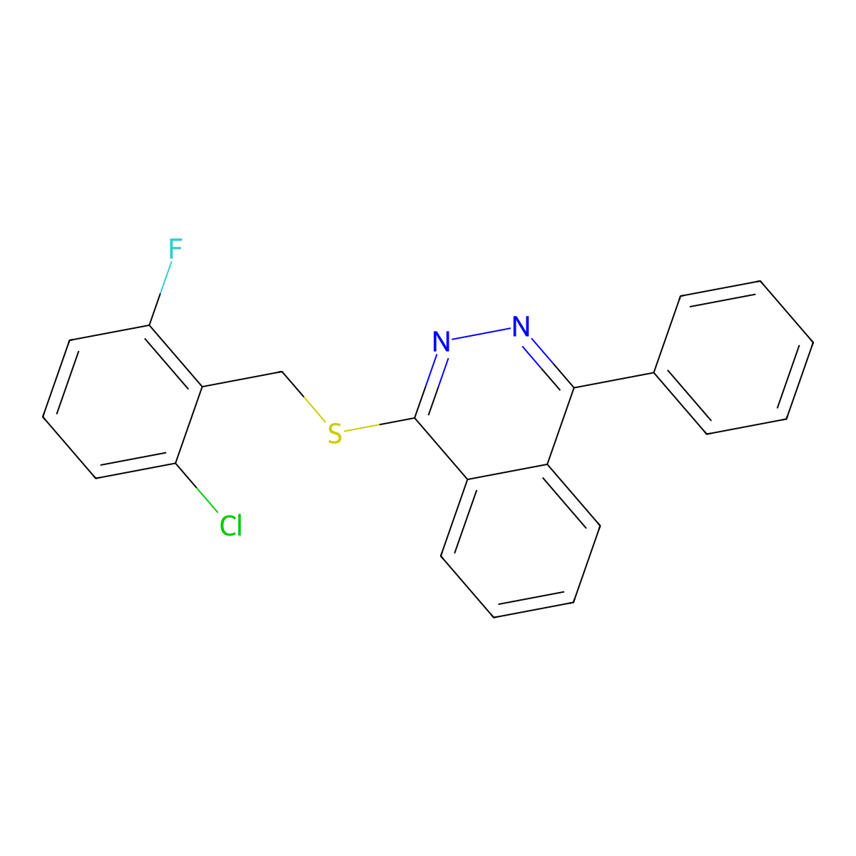 1-{[(2-Chloro-6-fluorophenyl)methyl]sulfanyl}-4-phenylphthalazine molecular structure, CAS 1003825-13-5