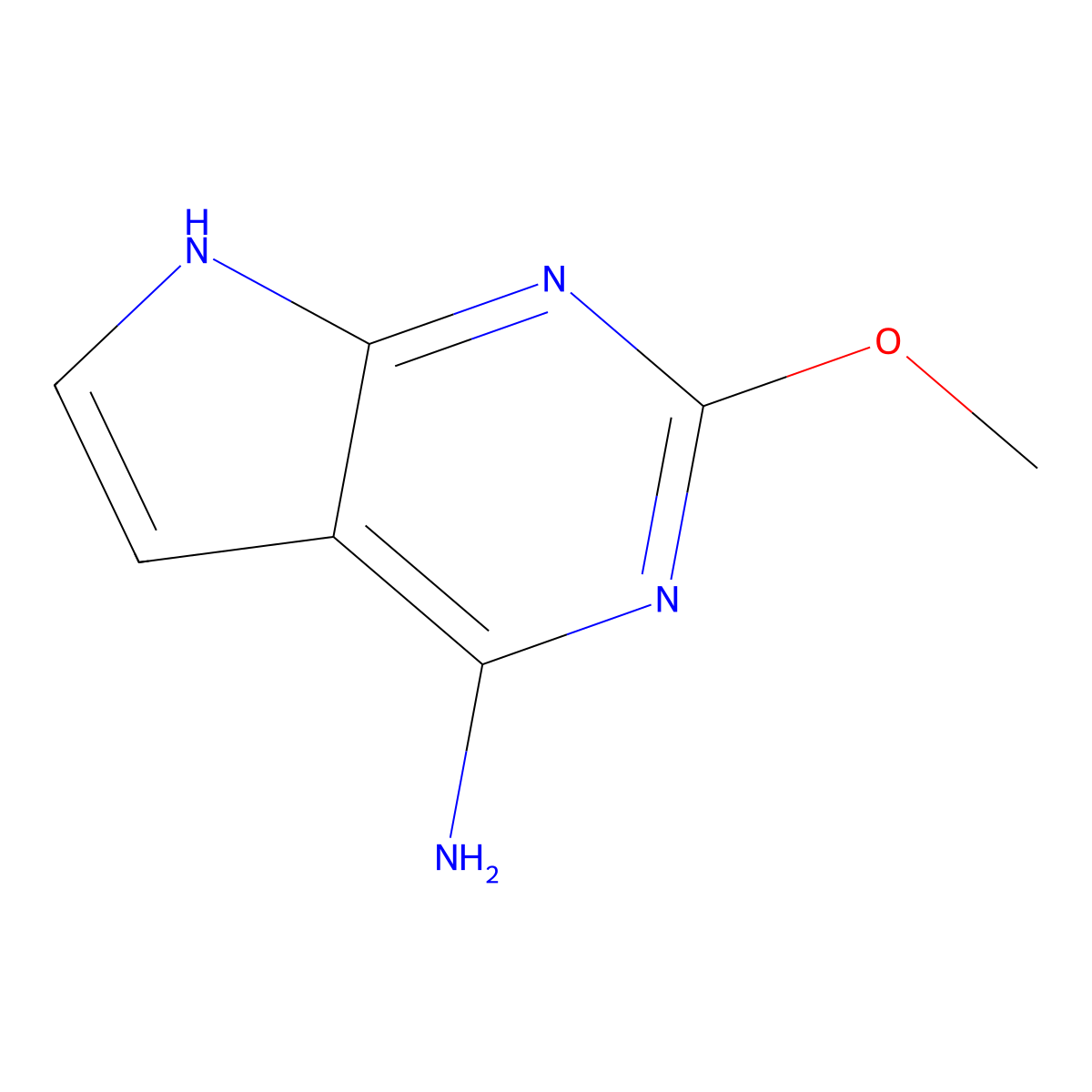 2-Methoxy-7H-pyrrolo[2,3-d]pyrimidin-4-amine molecular structure, CAS 100383-13-9