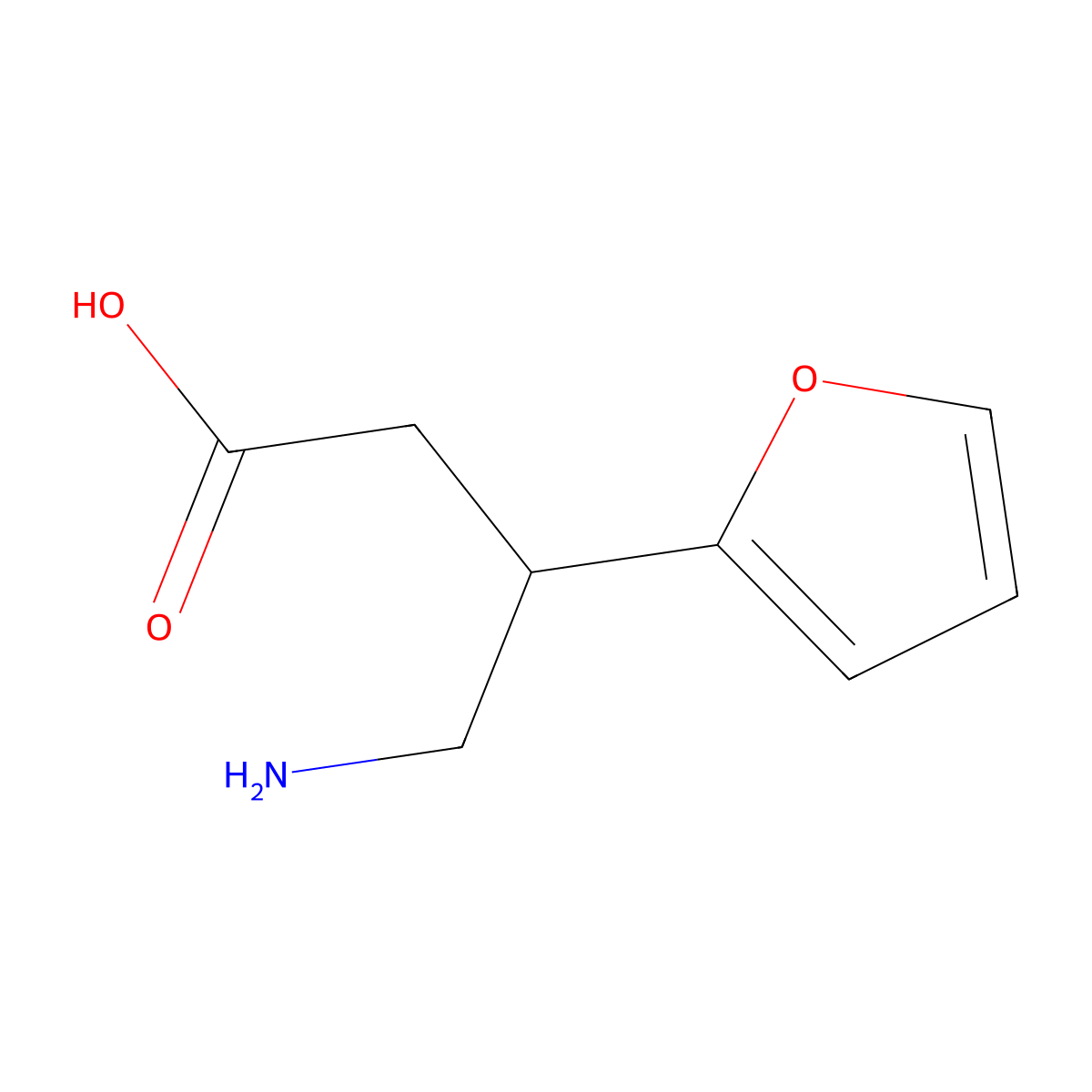 4-Amino-3-(furan-2-yl)butanoic acid molecular structure, CAS 100383-32-2